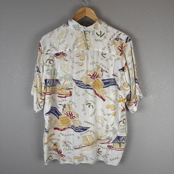 Reyn Spooner Vintage Rum Runner Button Up Hawaiian Shirt Size L Short Sleeve - Picture 7 of 7